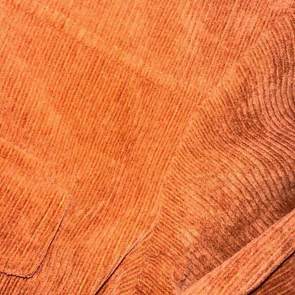 Zaful Brown Ribbed Cropped Hoodie Women's Large Corduroy Jacket - Picture 9 of 16